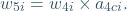 \[ w_{5i} =  { w_{4i} } \times {a_{4ci}}. \]
